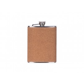 8oz/240ml Stainless Steel Flask with PU Cover (Cork W/ Black)（10/pcs）